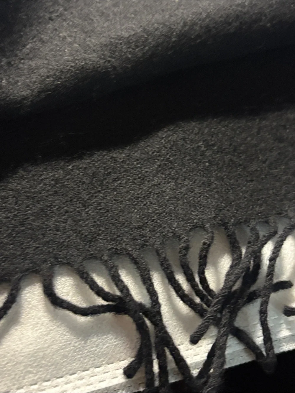 Dior  Black Fringe Wool Scarf with Christian Dior Tag - Picture 7 of 17